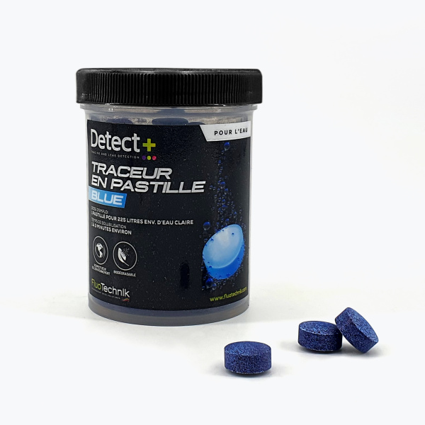 Fluoreszierende Farbstofftabletten, blau– Topf mit 100 Tabletten