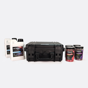 Lecksuche-Set: 4 Lecksuchfarben + 2x farblos + 2 UV-Taschenlampen - PACK PRO