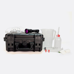 Leckageortung-Kit: 4 Lecksuchfarben + 2x farblos + UV-Lampe 6W | FluoTechnik