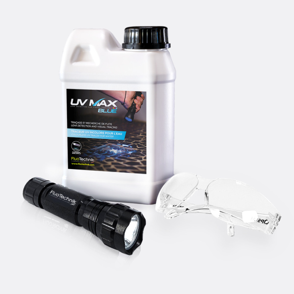 UV MAX Blue Kit und UV Lampe - Taschenlampe - Hohe Präzision - 365nm