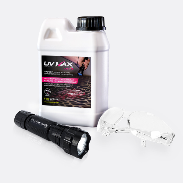 UV MAX Red Kit und UV Lampe - Taschenlampe - Hohe Präzision - 365nm