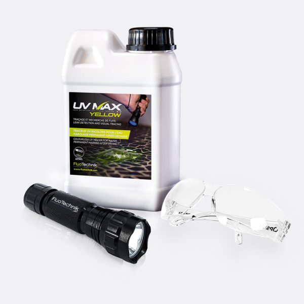 UV MAX Yellow Kit und UV Lampe - Taschenlampe - Hohe Präzision - 365nm