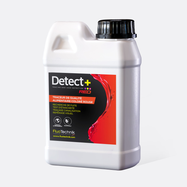 Lecksuchfarbe rot flüssig: Detect+ Red für Lecksuche | FluoTechnik