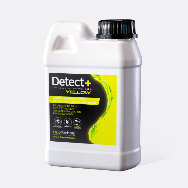 Lecksuchfarbe gelb flüssig: Detect+ Yellow für Lecksuche | FluoTechnik