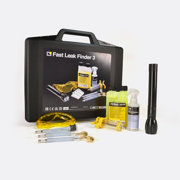 Universalkit zur Lecksuche von Klimaanlagen-Kältemittel - Premium Lampe - FLUORESCENT YELLOW - 250ML