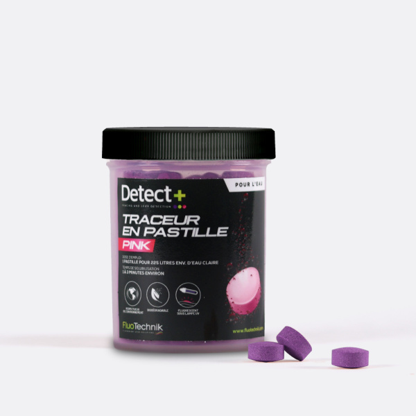 Fluoreszierende Farbstofftabletten, rosa – Topf mit 100 Tabletten