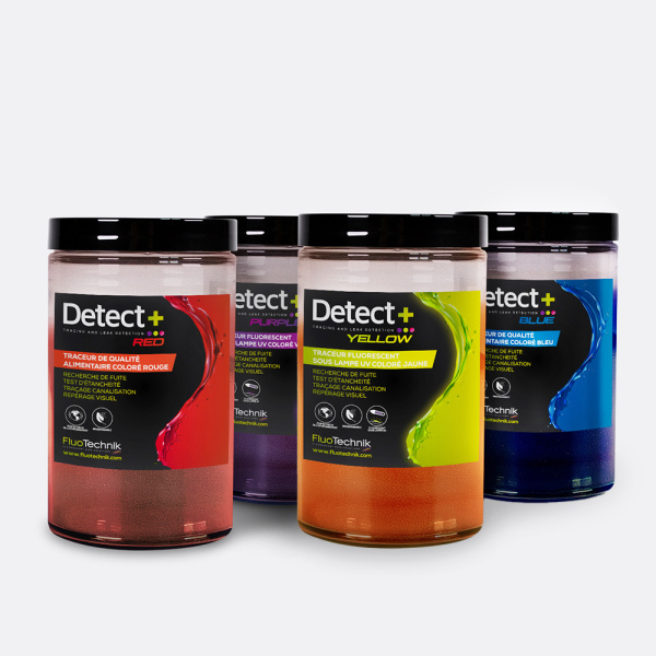 4-Farben-Pack Farbstoff für Tracer und Lecksuche Pulver - DETECT+